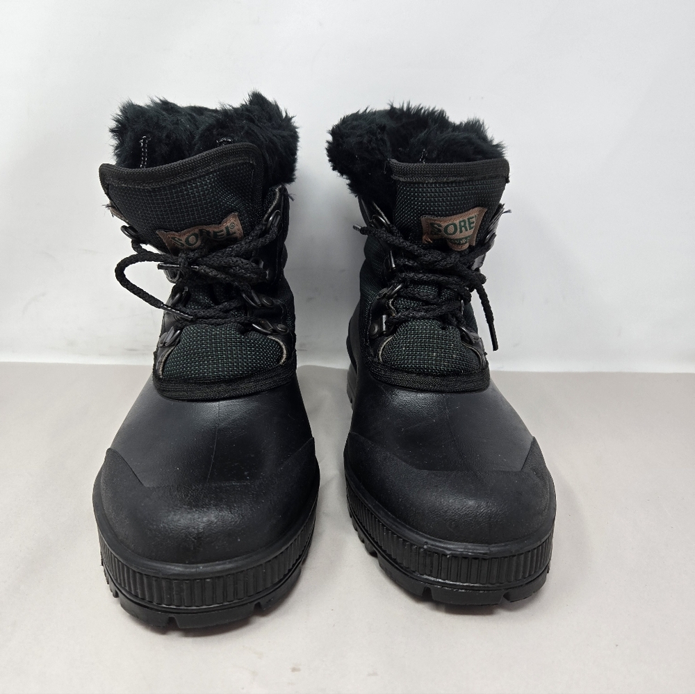Sorel Womens Rain Winter Boots Sz 9 Mid Faux Fur Waterproof Lace Up Kaufman - Picture 3 of 14